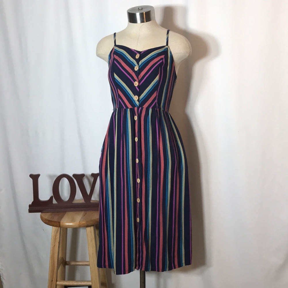 Navy blue multi color small dress